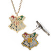 Harry Potter Hogwarts Crest Necklace Earrings Jewelry Set