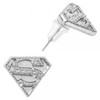 Superman Embossed Necklace Earrings Jewelry Set