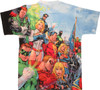 Justice League Angled Group Two Side Sublimated T Shirt Sheer