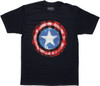 Captain America Gritty Shield Logo T Shirt Sheer