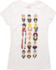 Doctor Who 13 Vector Heads White Baby Tee