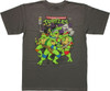 Ninja Turtles Vintage Comic Cover Charcoal T Shirt