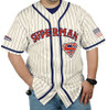 Superman Pinstriped Baseball Jersey