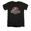 Jurassic Park Metal Logo V Neck T Shirt