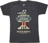 Ford 1 America Heather Blue Youth T Shirt
