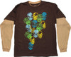 Avengers Stamps Brown Long Sleeve Youth T Shirt