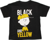 Peanuts Yellow on Black Juvenile T Shirt