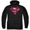 Superman Worn Logo Pullover Hoodie