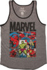 Marvel Comics Hero Stance Panels Ringer Tank Top