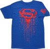 Superman Red Distressed Drip Logo T-Shirt