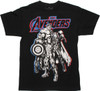 Avengers B&W Heroes Glow in the Dark T-Shirt