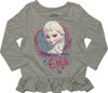 Frozen Elsa Ruffle Hem Long Sleeve Toddler T-Shirt