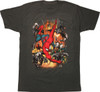 Spiderman Swinging Villains Attack T-Shirt