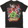 Avengers Assemble in Action Black T-Shirt