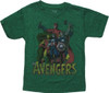 Avengers Name Heroes Heroic Stance Juvenile Shirt