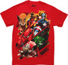 Marvel Super Heroes Lined Box Red T-Shirt