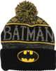 Batman Gray Name Wrap Logo Cuff Pom Beanie