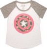 Captain America Rose Filled Logo Ladies T-Shirt