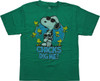 Peanuts Snoopy Chicks Dig Me Green Youth T-Shirt