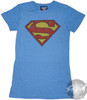 Superman Distressed Logo Baby Tee