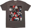 Spiderman Paneled Night Scenes Charcoal T-Shirt