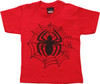 Spiderman Black Spider Logo on Web Toddler T-Shirt