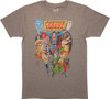 Justice League Team Attack Pose T-Shirt Sheer