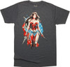 Wonder Woman Stars and Stripes Cape T-Shirt Sheer