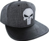 Punisher Heather Embroidered Logo Snapback Hat