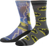 Batman Sublimated Bolts and Knit 2 Pair Socks Set