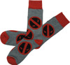 Deadpool Allover Print Logo Gray Crew Socks