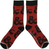 Dungeons and Dragons Logo Red Crew Socks