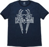Spiderman Logo Name Navy Blue Ringer T-Shirt