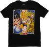 Dragon Ball Z Goku 3 Panel Saiyan Forms T-Shirt