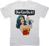 Wonder Woman She Can Do It White T-Shirt