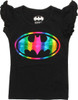 Batman Rainbow Foil Logo Girls Toddler T-Shirt