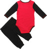 Spiderman Face Pants and Long Sleeve Snap Suit Set