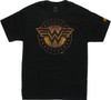 Wonder Woman Shield Logo Symbol Black T-Shirt