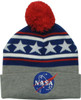 NASA Logo Stars and Stripes Cuff Pom Beanie