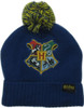Harry Potter Hogwarts Logo Blue Cuff Pom Beanie