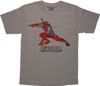 Deadpool Katana Battle Stance Artwork Gray T-Shirt