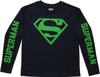 Superman Mesh Logo Long Sleeve Youth T-Shirt