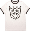 Transformers Decepticon Logo Ringer White T-Shirt