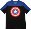 Captain America Logo Blue Black Jersey Shirt
