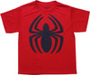 Ultimate Spiderman Blue Logo Red Youth T-Shirt