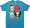 Avengers 4 Hero Faces Distressed T-Shirt