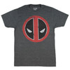 Deadpool Logo Dist Lined Face T-Shirt
