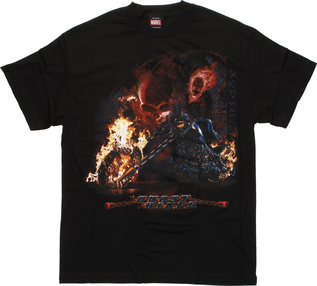 Ghost Rider Flaming Bike T Shirt