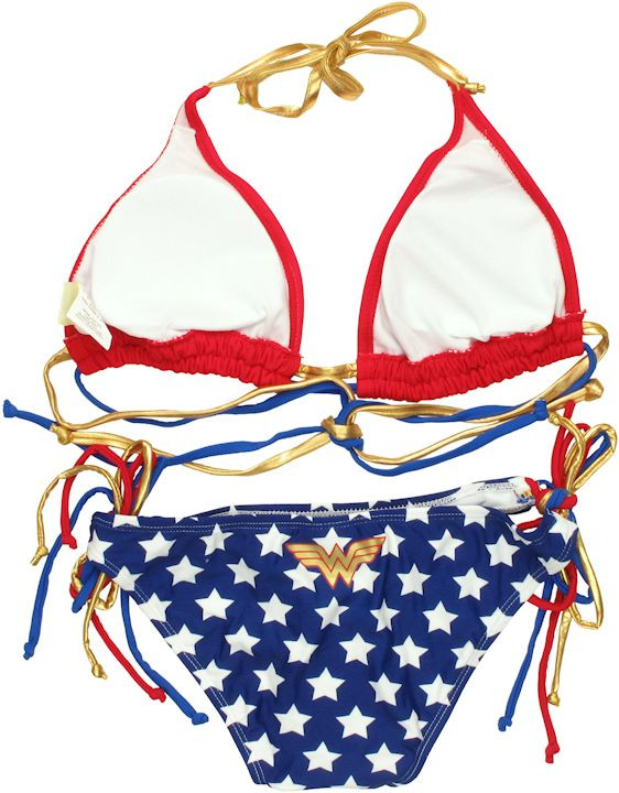 Wonder Woman Triangle String Bikini Swimsuit