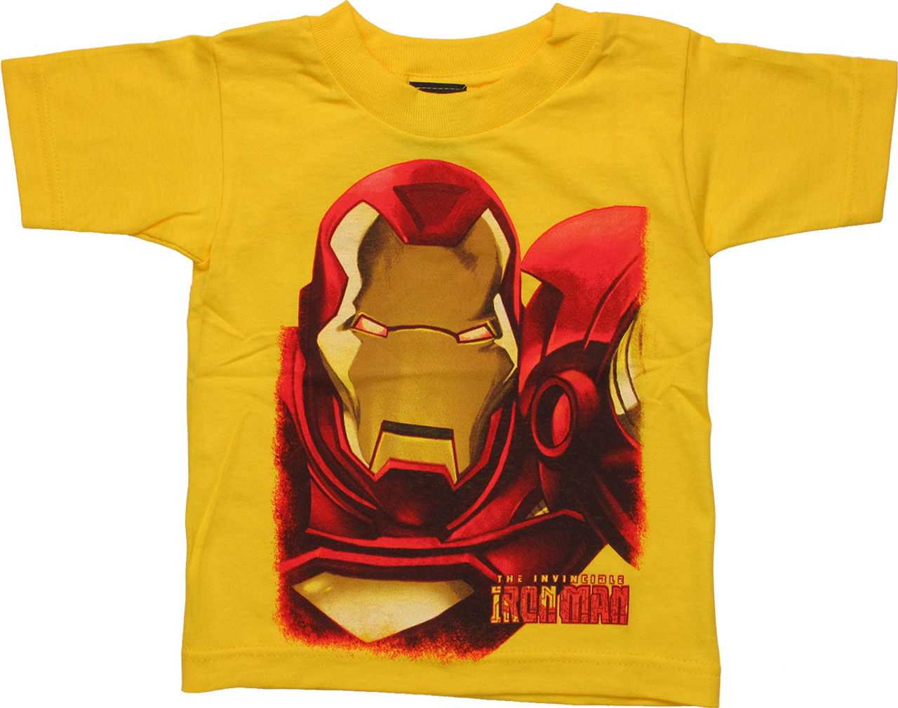 Iron Man Huge Face Yellow Toddler T Shirt